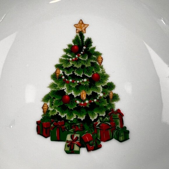 Pfaltzgraff "Christmas Day" Holiday Cereal Soup Bowls Set Of 4 Tree Holly Design - Picture 4 of 9